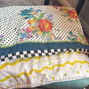 MacKenzie-Childs Multicolor Floral and Dot Pillow